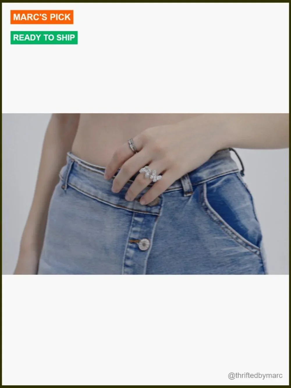 High Waisted Denim Skort Asymmetrical Button Distressed Hem Stretch
